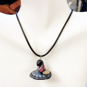 Witch Hat Polymer Clay Necklace handmade